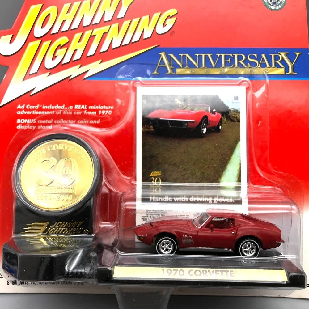 Johnny Lightning 30th Anniversary 1970 Corvette Stingray Diecast 1/64 Red Coin